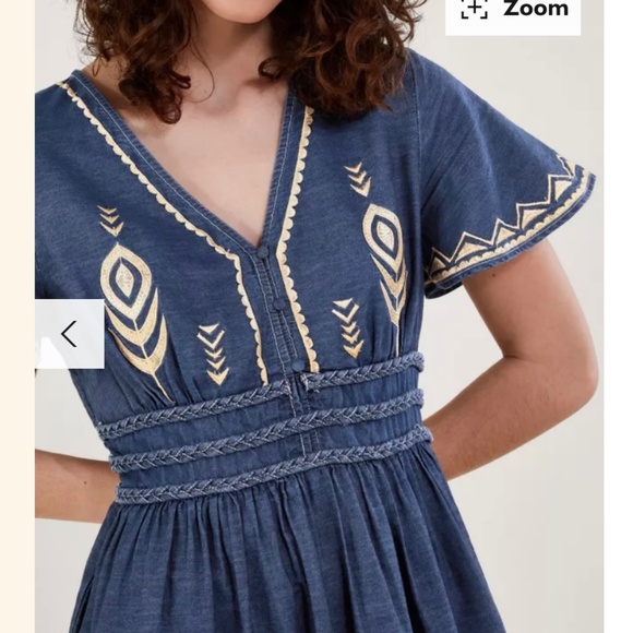 XXL Monsoon London Peacock feather dress blue NWT - Picture 2 of 16